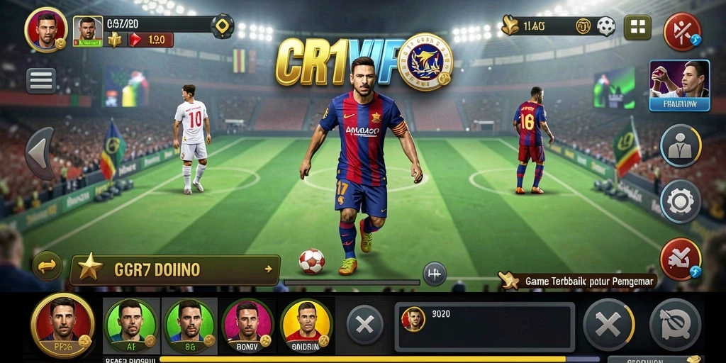 Tangkapan layar utama CR7VIP menampilkan gameplay Domino yang seru.