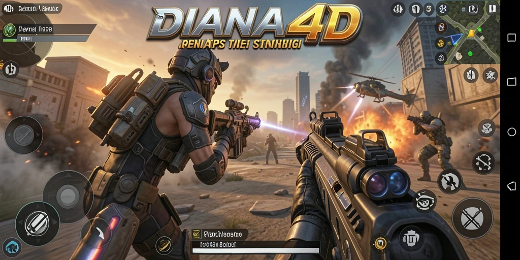 Tampilan gameplay menegangkan di medan perang DIANA4D.