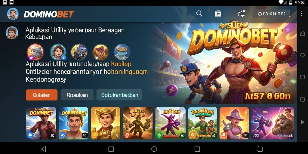 Tampilan antarmuka DOMINOBET yang sederhana dan mudah dinavigasi.