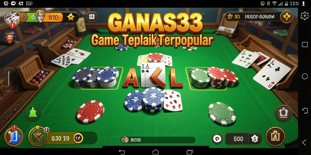 Screenshot gameplay GANAS33 yang menampilkan suasana bermain Gaple.