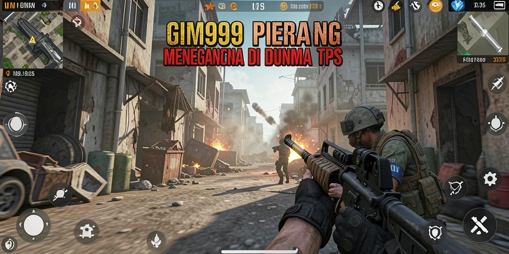 Tampilan seru dari gameplay GIM999 dengan aksi tempur yang intens.
