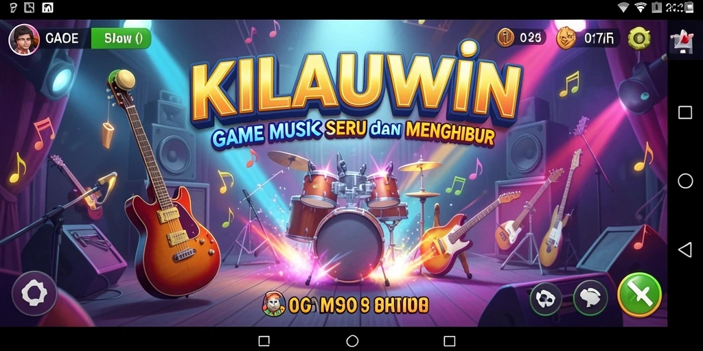 Screenshot KILAUWIN menampilkan gameplay seru dan interaktif dengan lagu-lagu favorit.