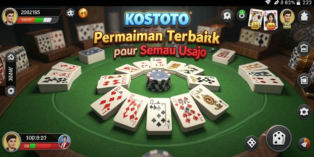 Screenshot gameplay KOSTOTO menampilkan suasana seru permainan Gaple.