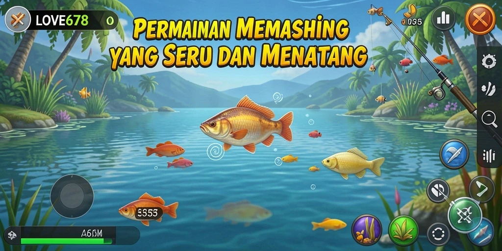 Gameplay LOVE678 menampilkan suasana memancing yang seru dan menantang.