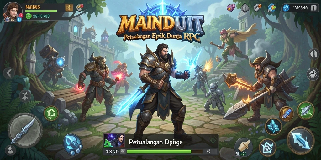 Tampilan gameplay epik di dalam dunia petualangan MAINDUIT.