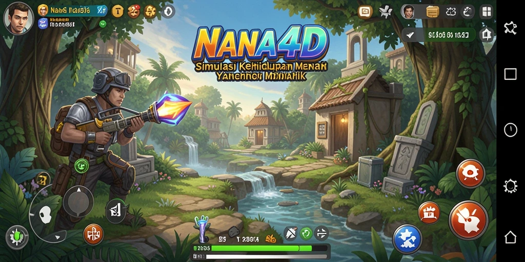 Tampilan gameplay menarik dari NANA4D dengan karakter yang berinteraksi.