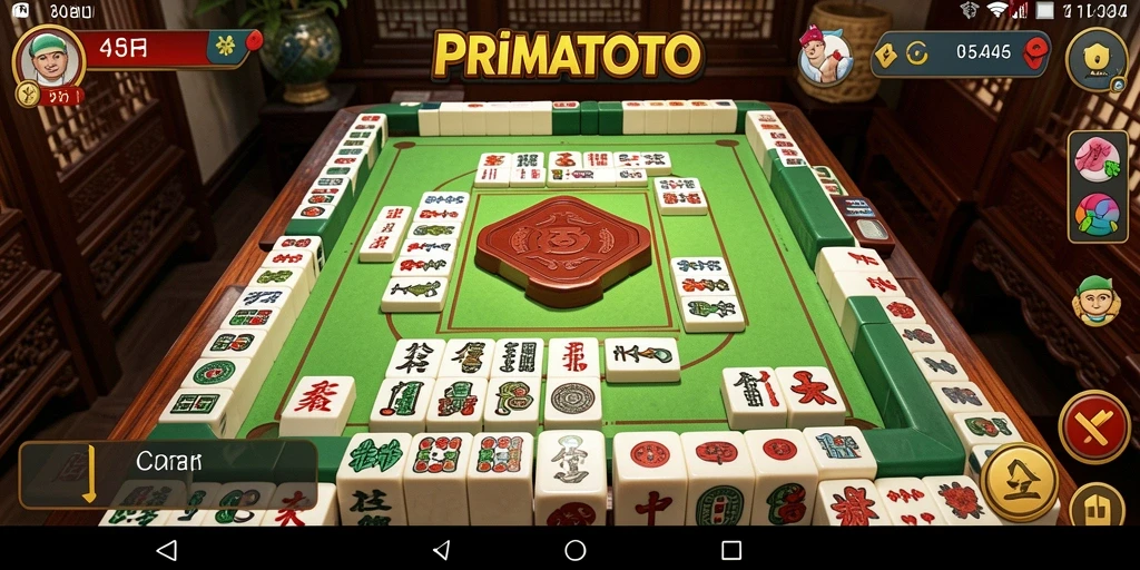 Tangkapan layar gameplay PRIMATOTO yang menampilkan suasana permainan Mahjong.