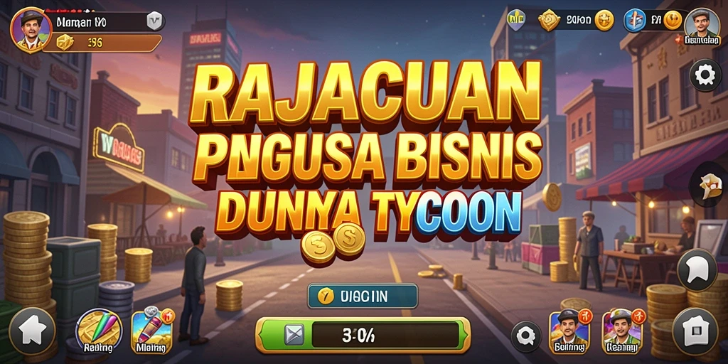 Screenshot utama RAJACUAN menampilkan gameplay seru dalam mengelola bisnis.