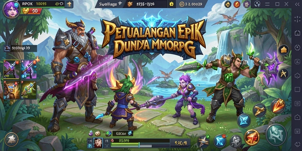 Tampilan gameplay dari RPOK yang memukau dan penuh aksi MMORPG.