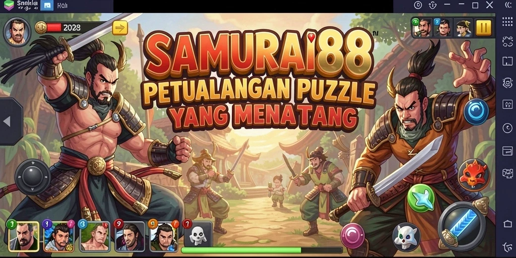 Tampilan gameplay SAMURAI88 dengan tantangan puzzle menawan.