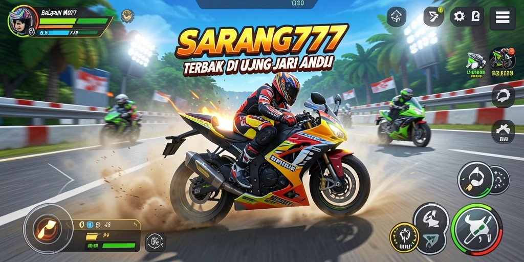 Tampilan mengesankan dari gameplay balapan motor yang mendebarkan.