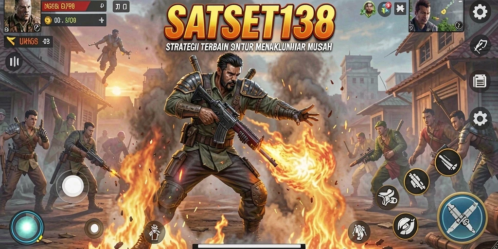 Tampilan gameplay epik dalam SATSET138 yang menunjukkan strategi pertempuran.