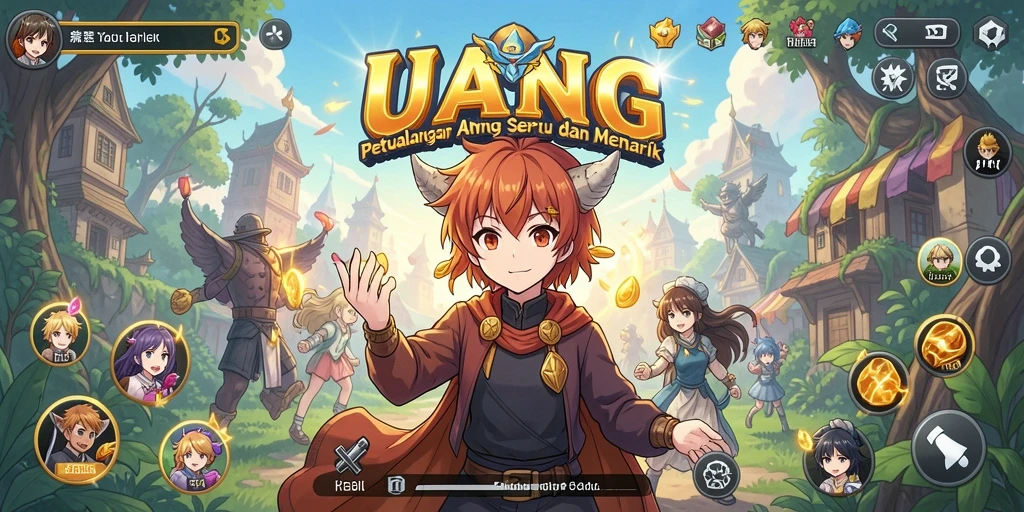 Tampilan gameplay yang menakjubkan dari UANG dengan karakter Anime yang menarik.